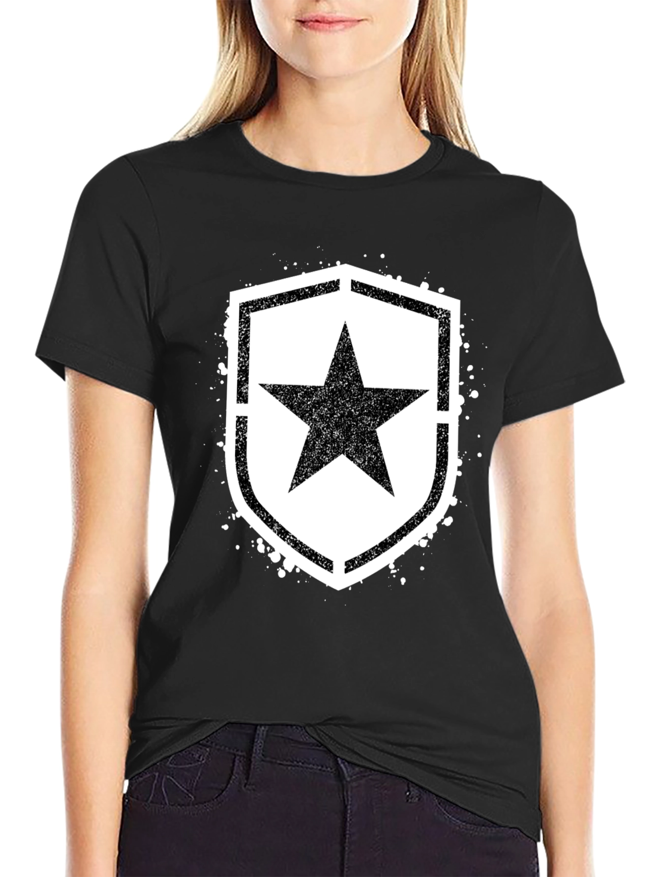 Star Shield Graphic T-Shirt - Black
