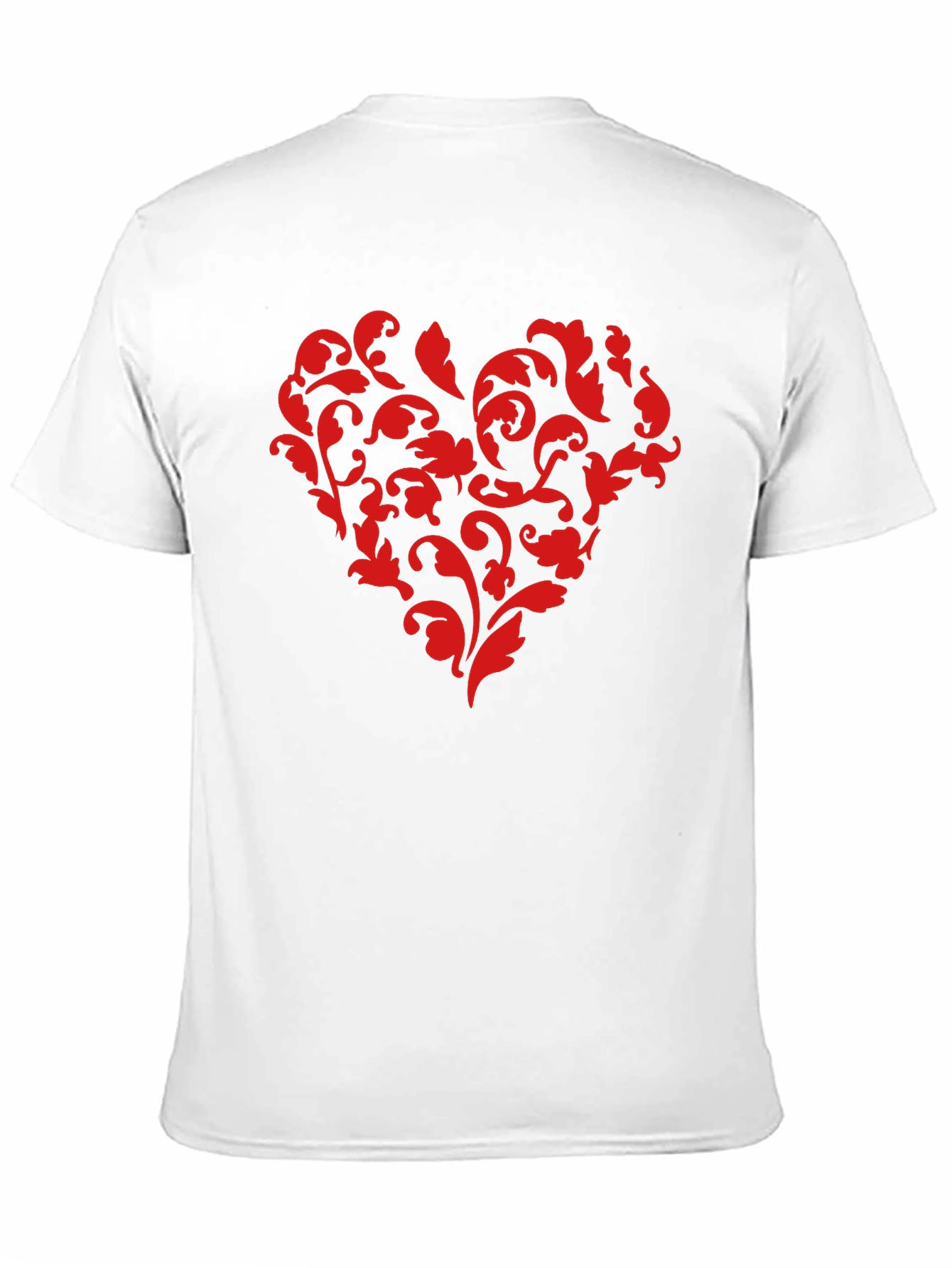 Floral Heart Graphic Black T-Shirt