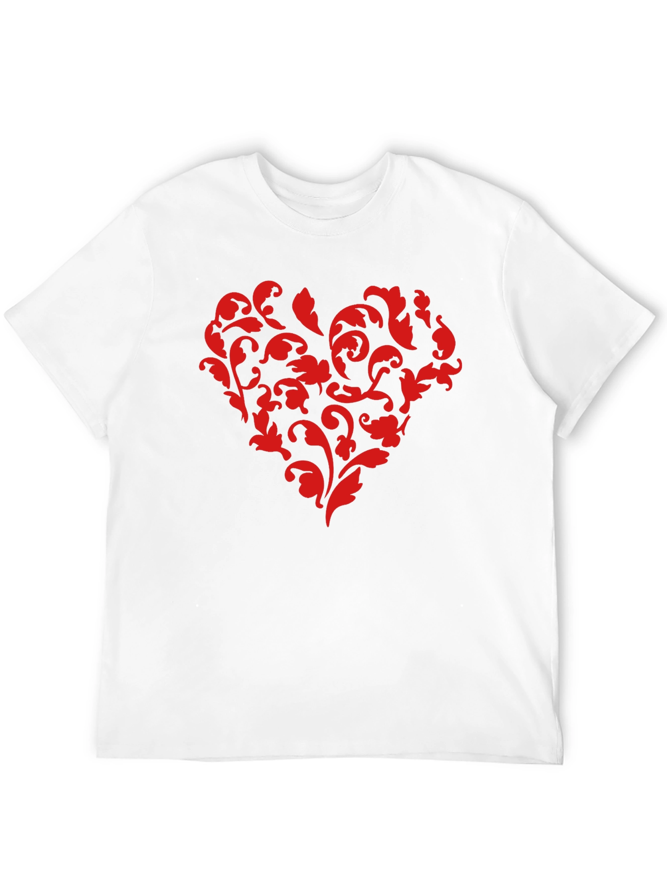 Floral Heart Graphic Black T-Shirt