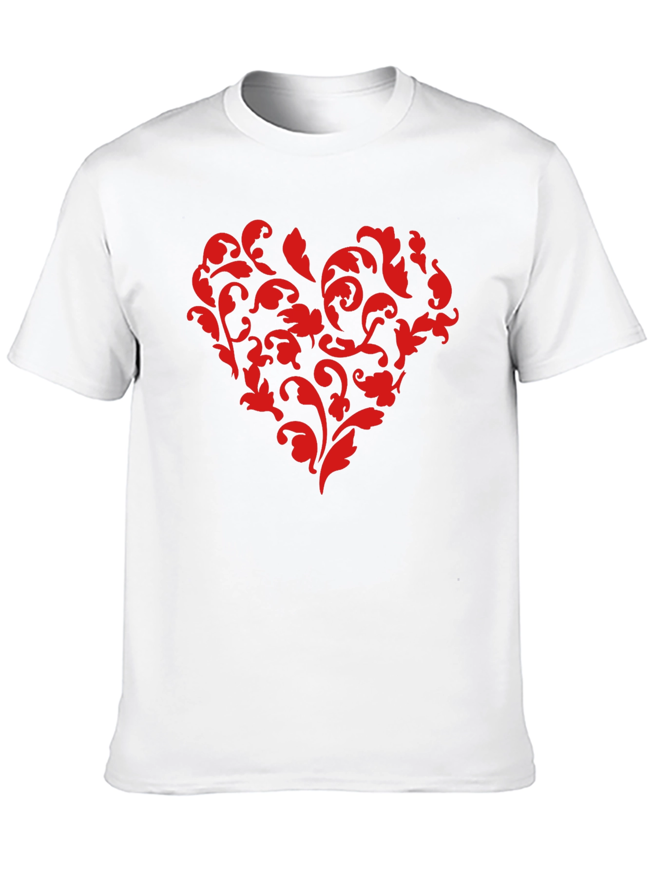 Floral Heart Graphic Black T-Shirt