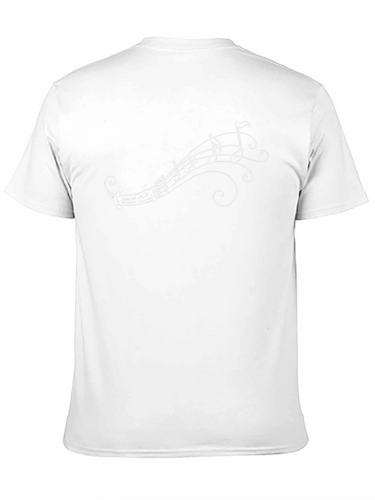 Music Notes Black Graphic T-Shirt