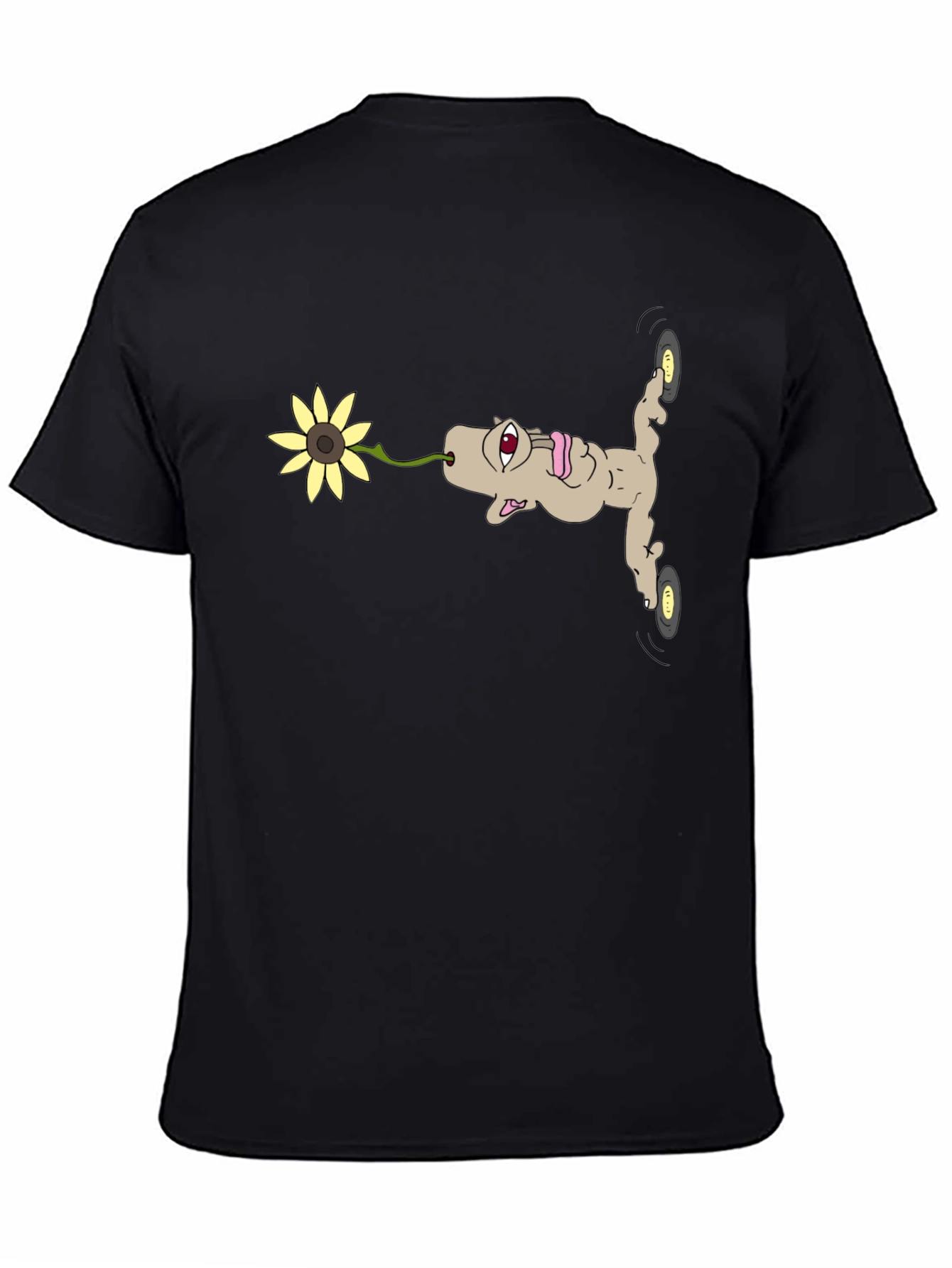 Unique Cartoon Character Black T-Shirt