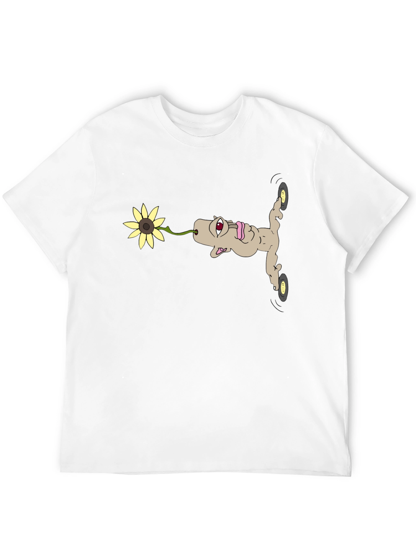 Unique Cartoon Character Black T-Shirt