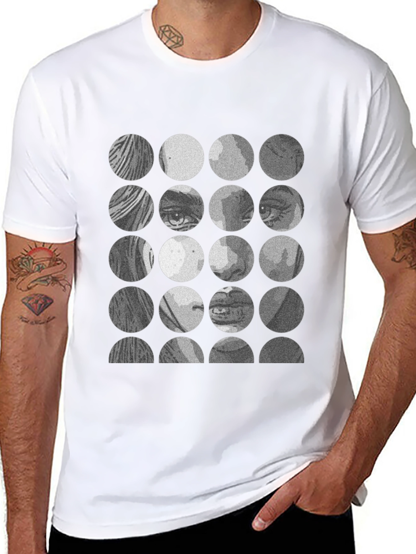 Face Mosaic T-Shirt - Unique Graphic Tee
