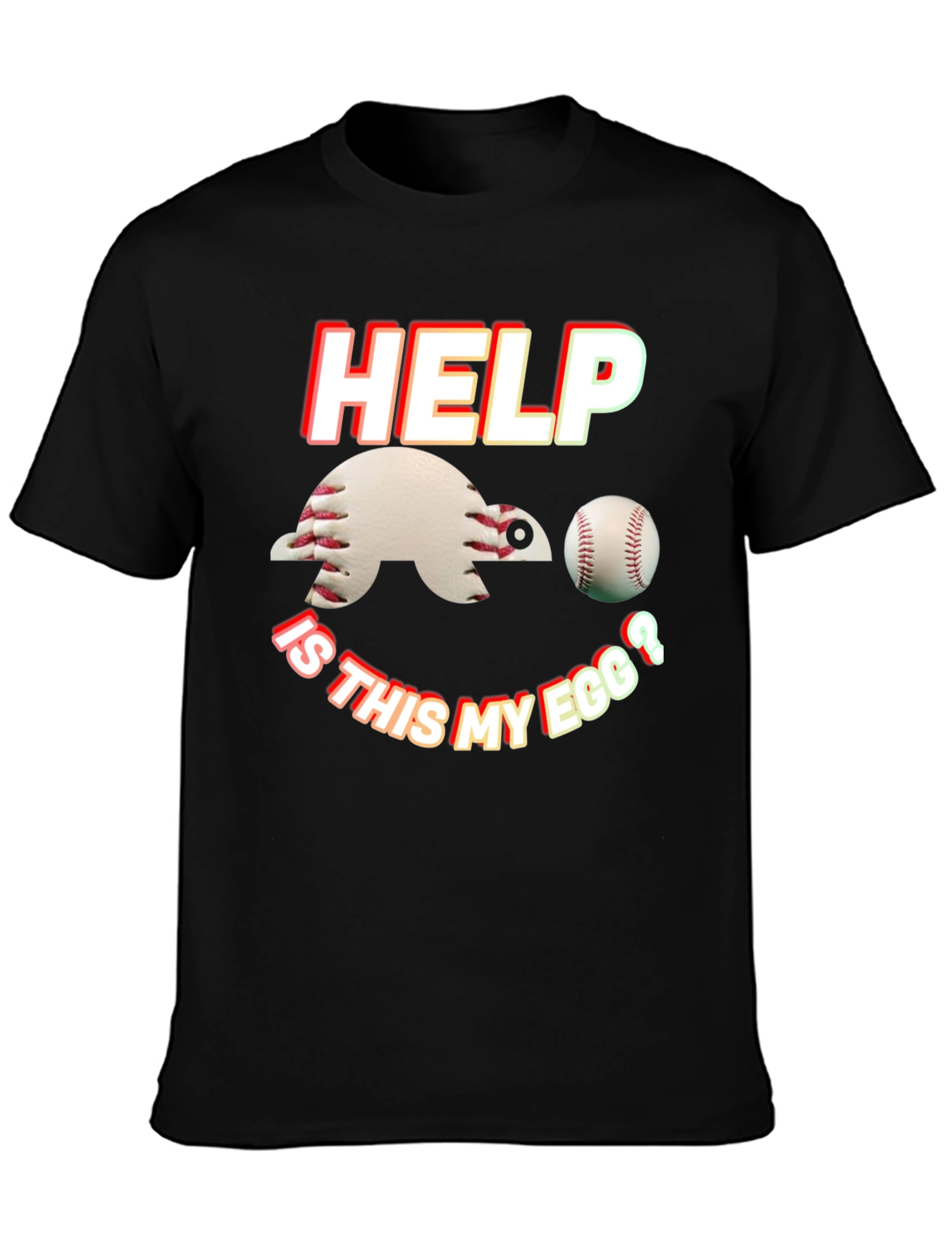 Baseball Turtle T-Shirt - Help Is This My Egg?