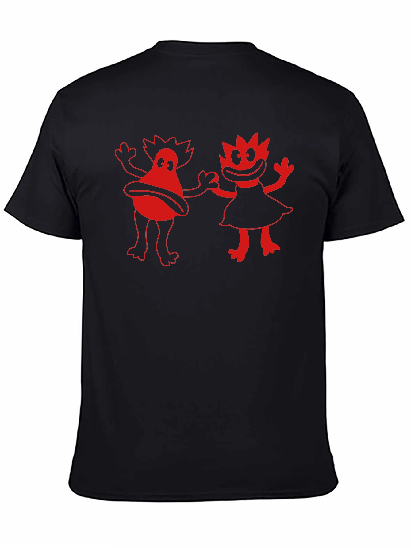 Retro Cartoon Graphic Tee - Black