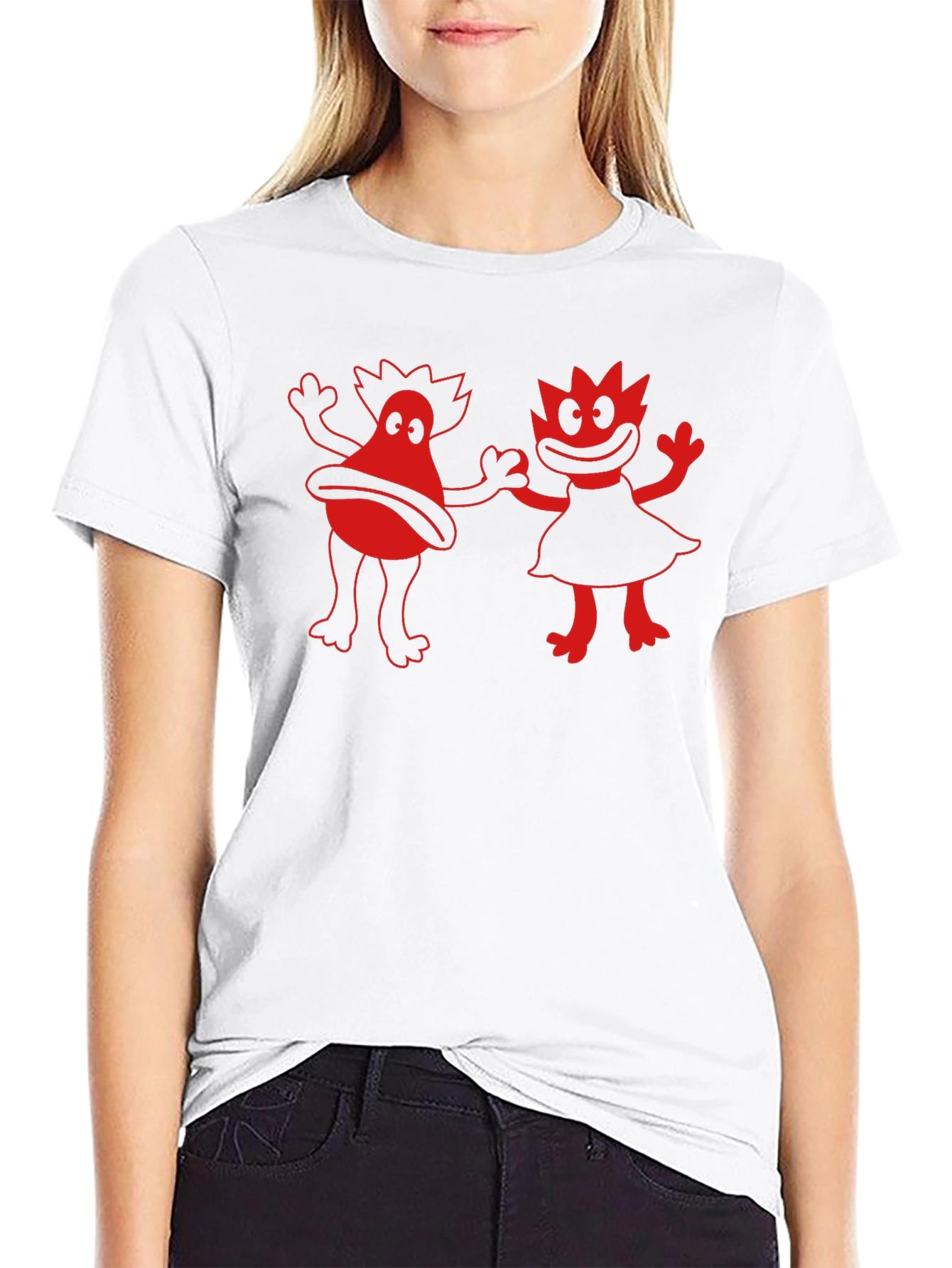 Retro Cartoon Graphic Tee - Black
