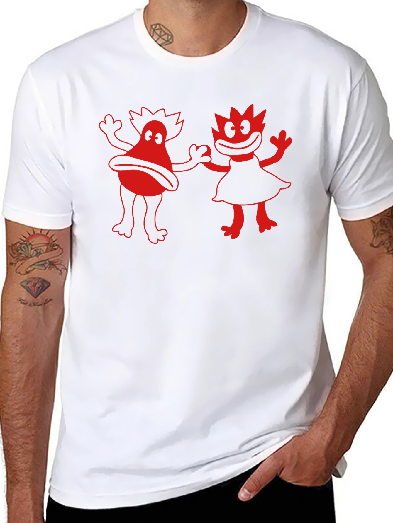 Retro Cartoon Graphic Tee - Black