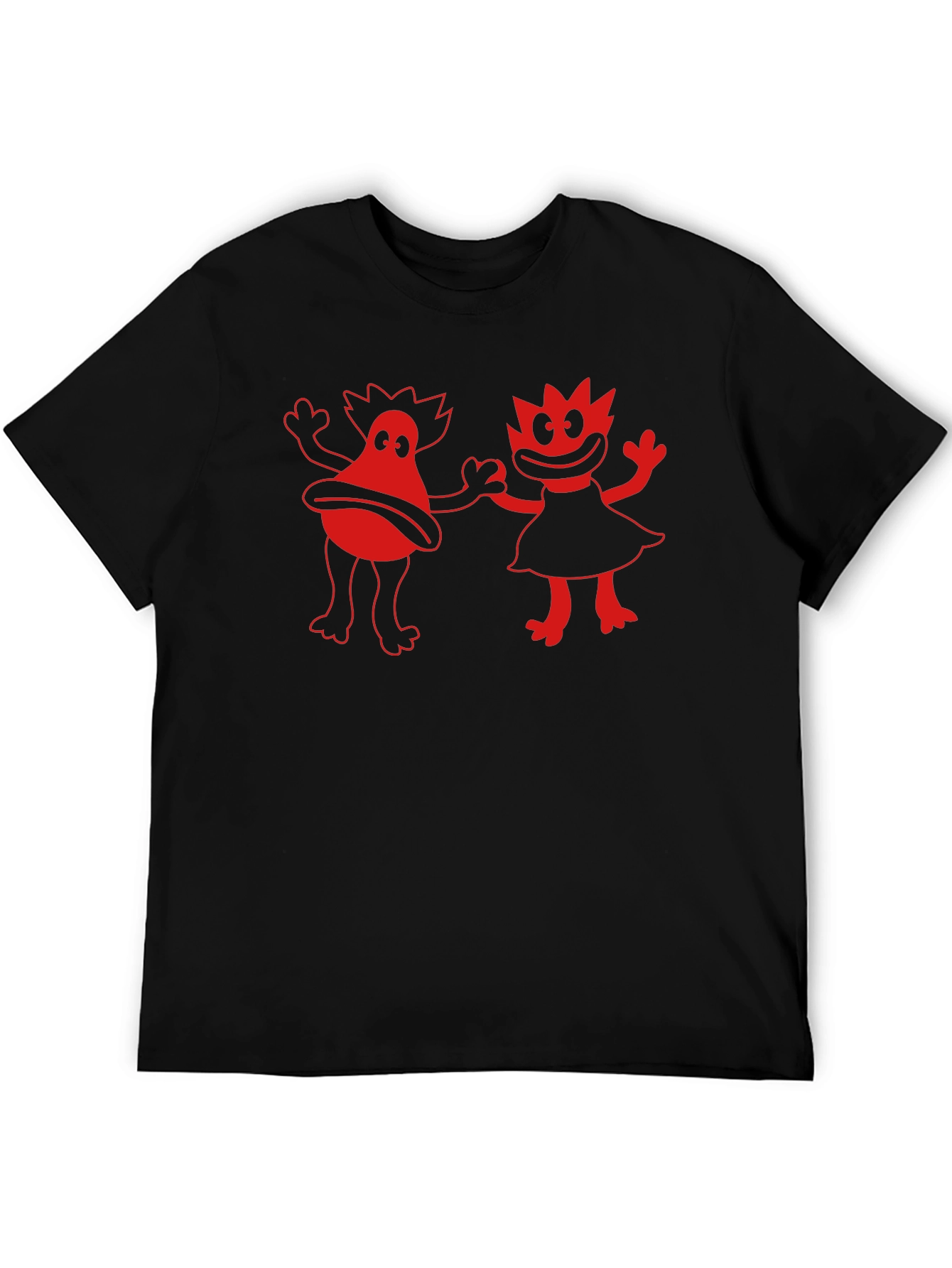 Retro Cartoon Graphic Tee - Black