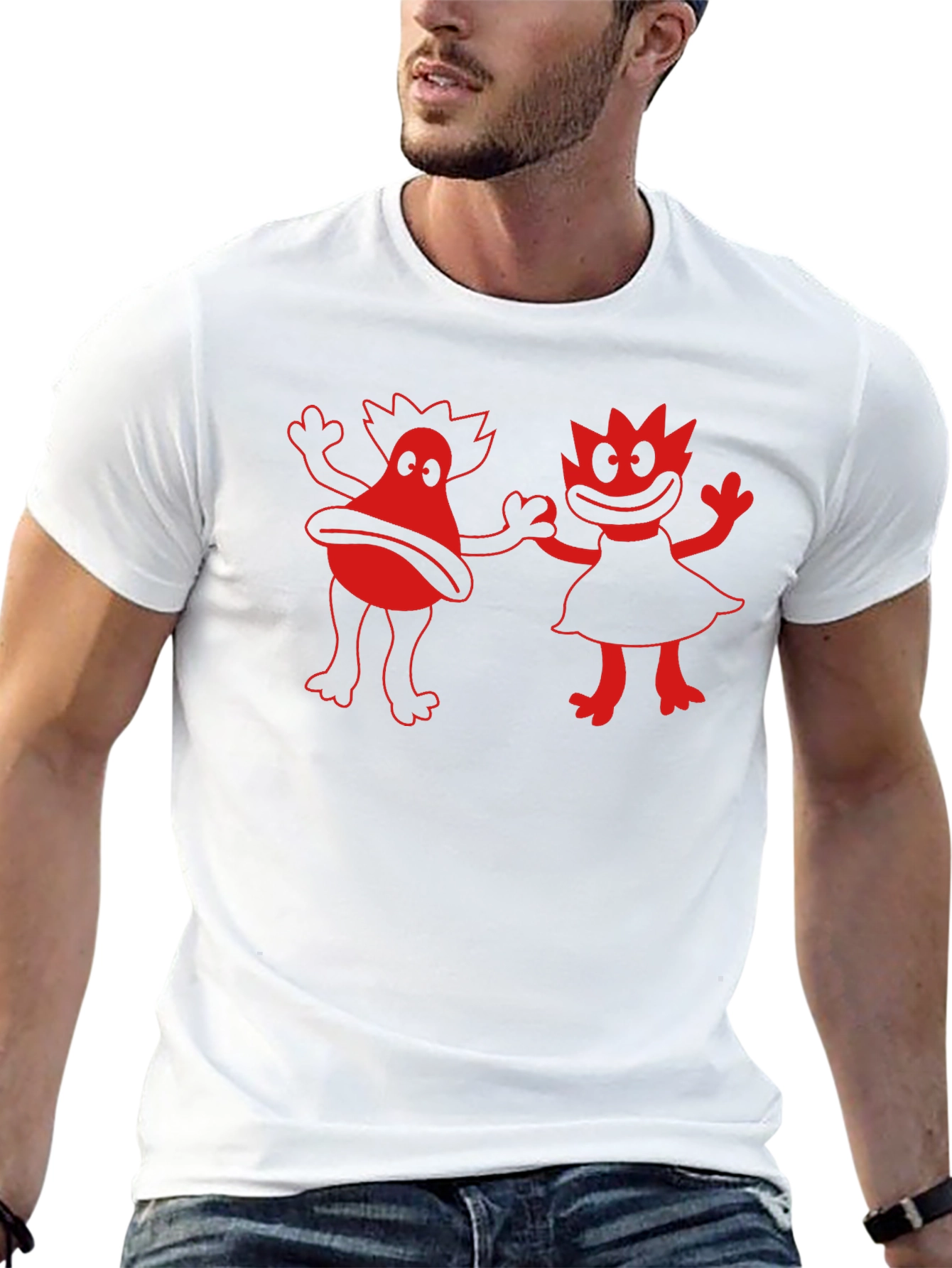 Retro Cartoon Graphic Tee - Black