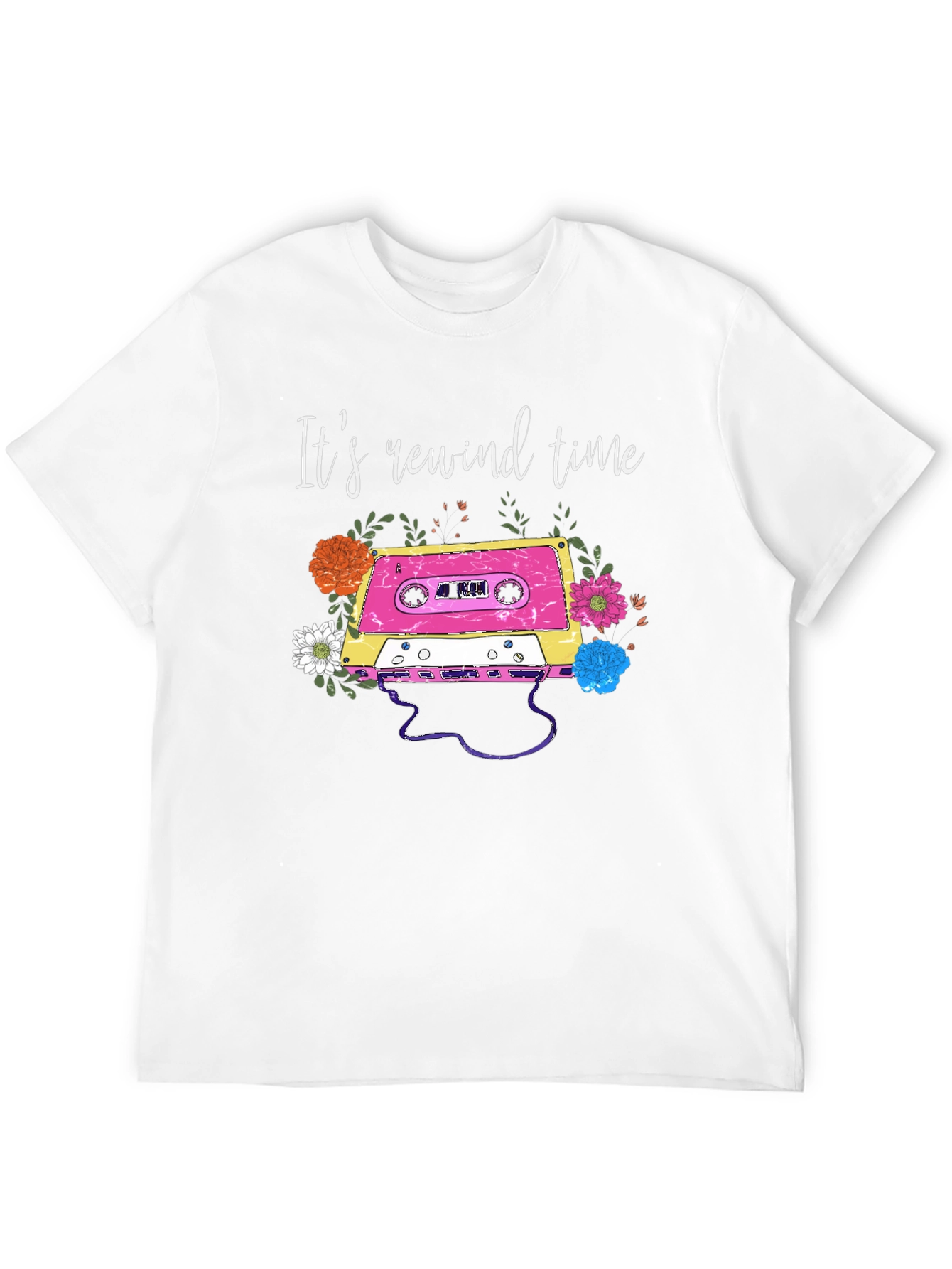 Retro Rewind Time Cassette Tape Graphic Tee