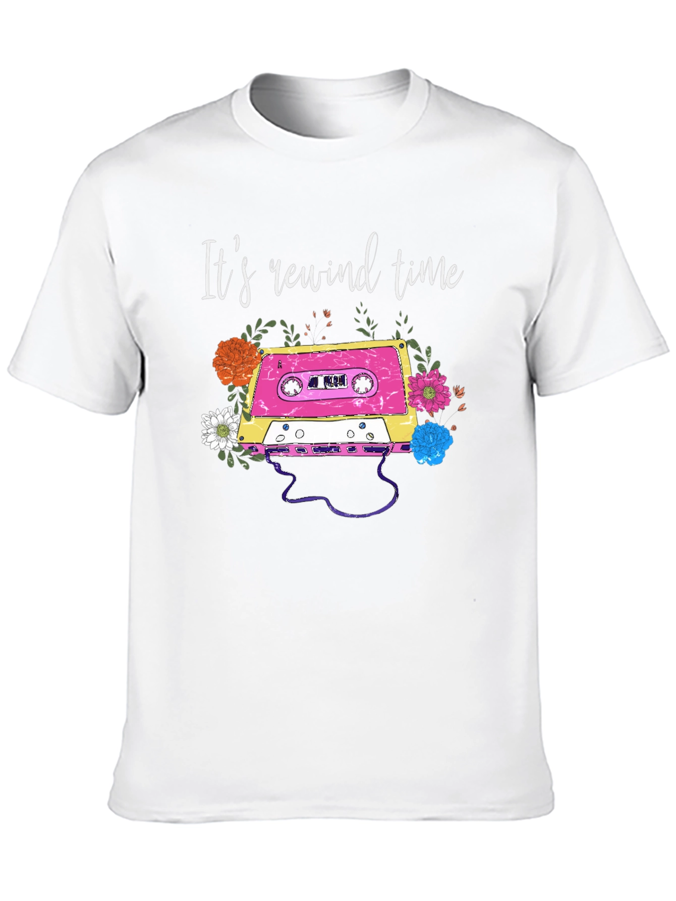 Retro Rewind Time Cassette Tape Graphic Tee