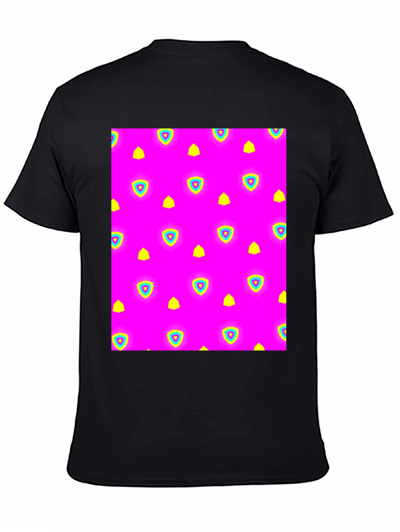 Neon Patterned Black T-Shirt