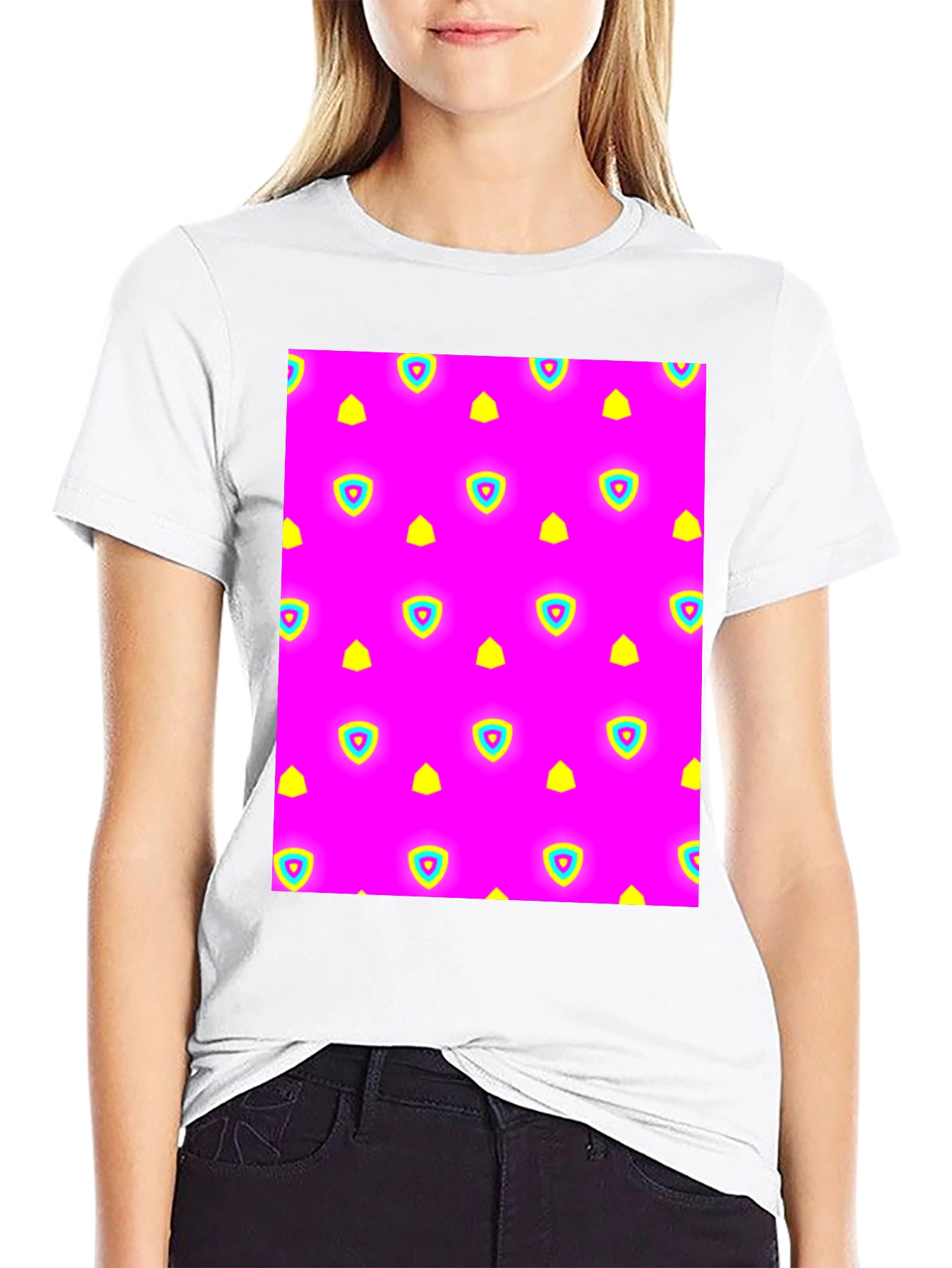Neon Patterned Black T-Shirt