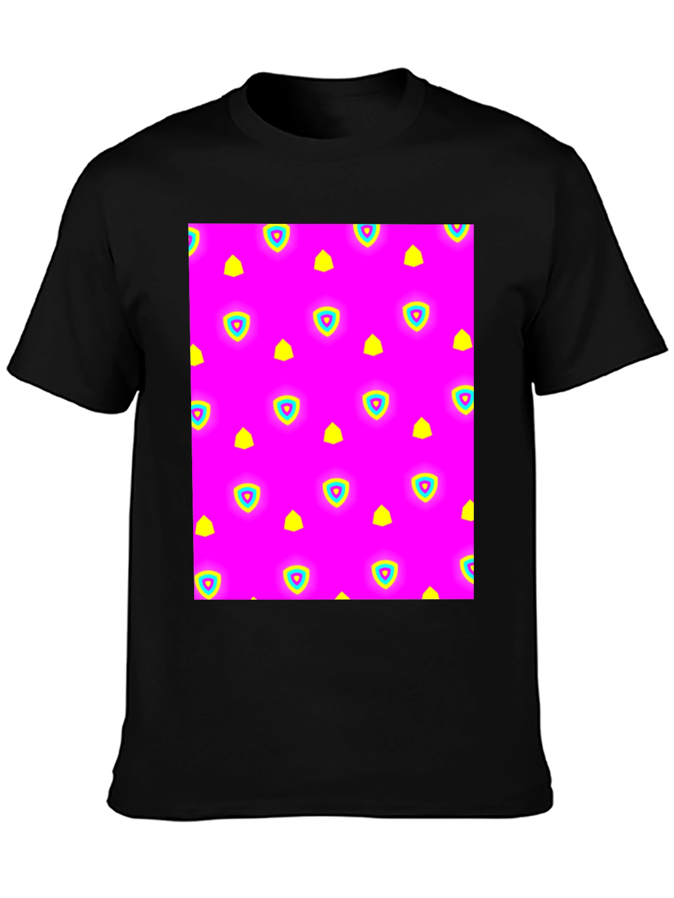 Neon Patterned Black T-Shirt