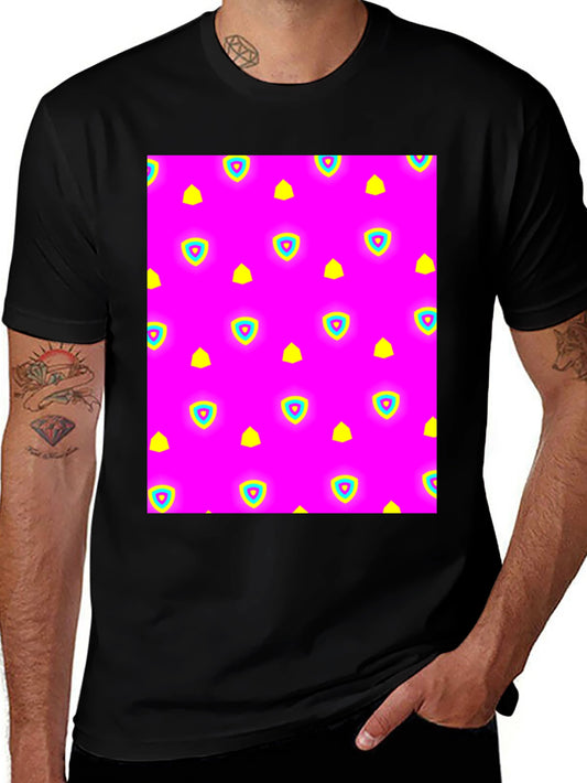 Neon Patterned Black T-Shirt