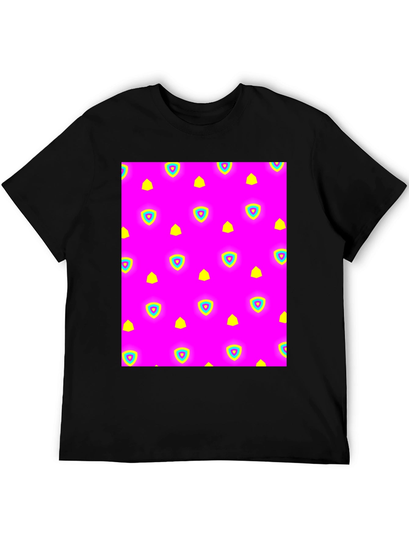 Neon Patterned Black T-Shirt
