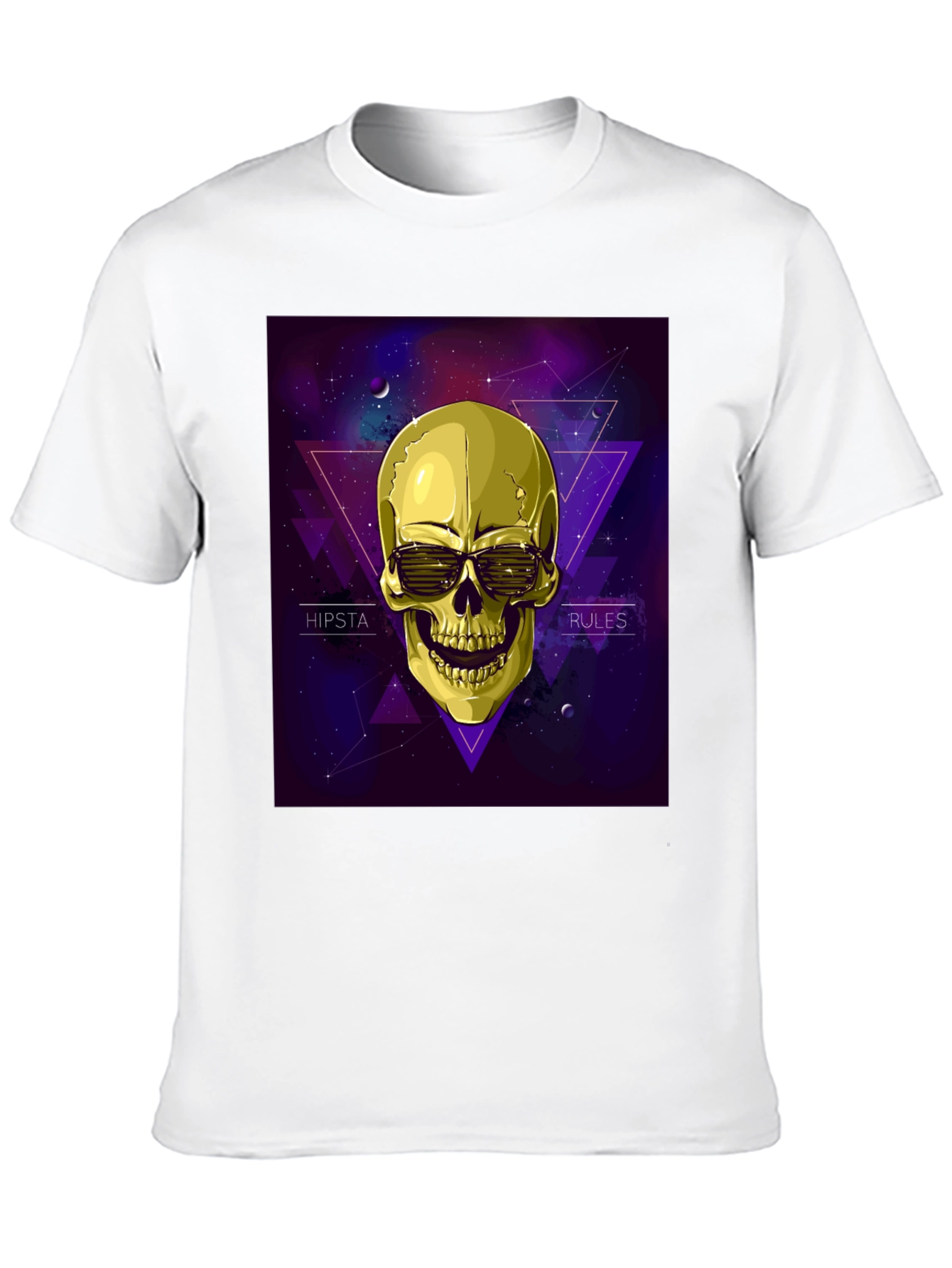 Hipster Skull Graphic Tee - Black