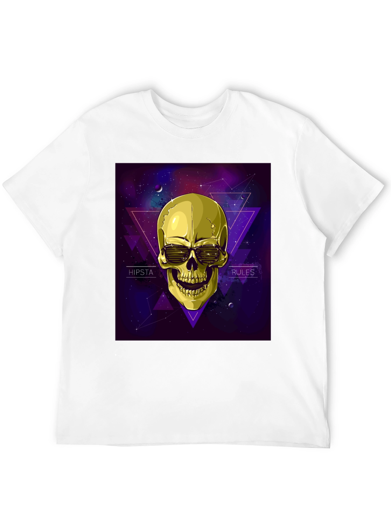 Hipster Skull Graphic Tee - Black