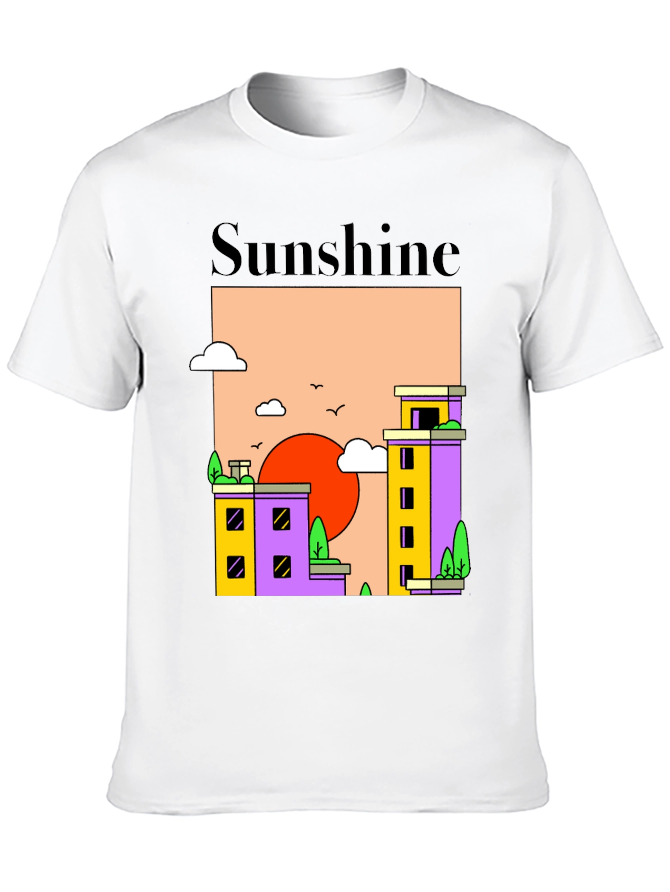 Sunshine Cityscape Graphic T-Shirt