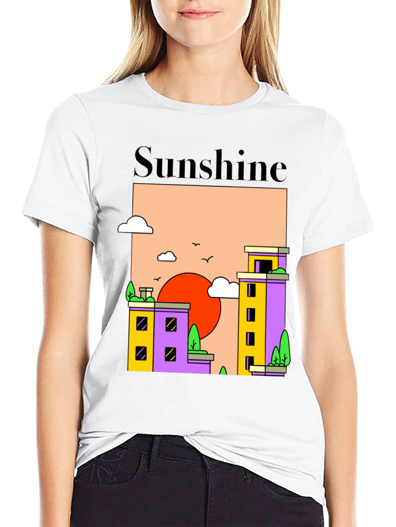 Sunshine Cityscape Graphic T-Shirt