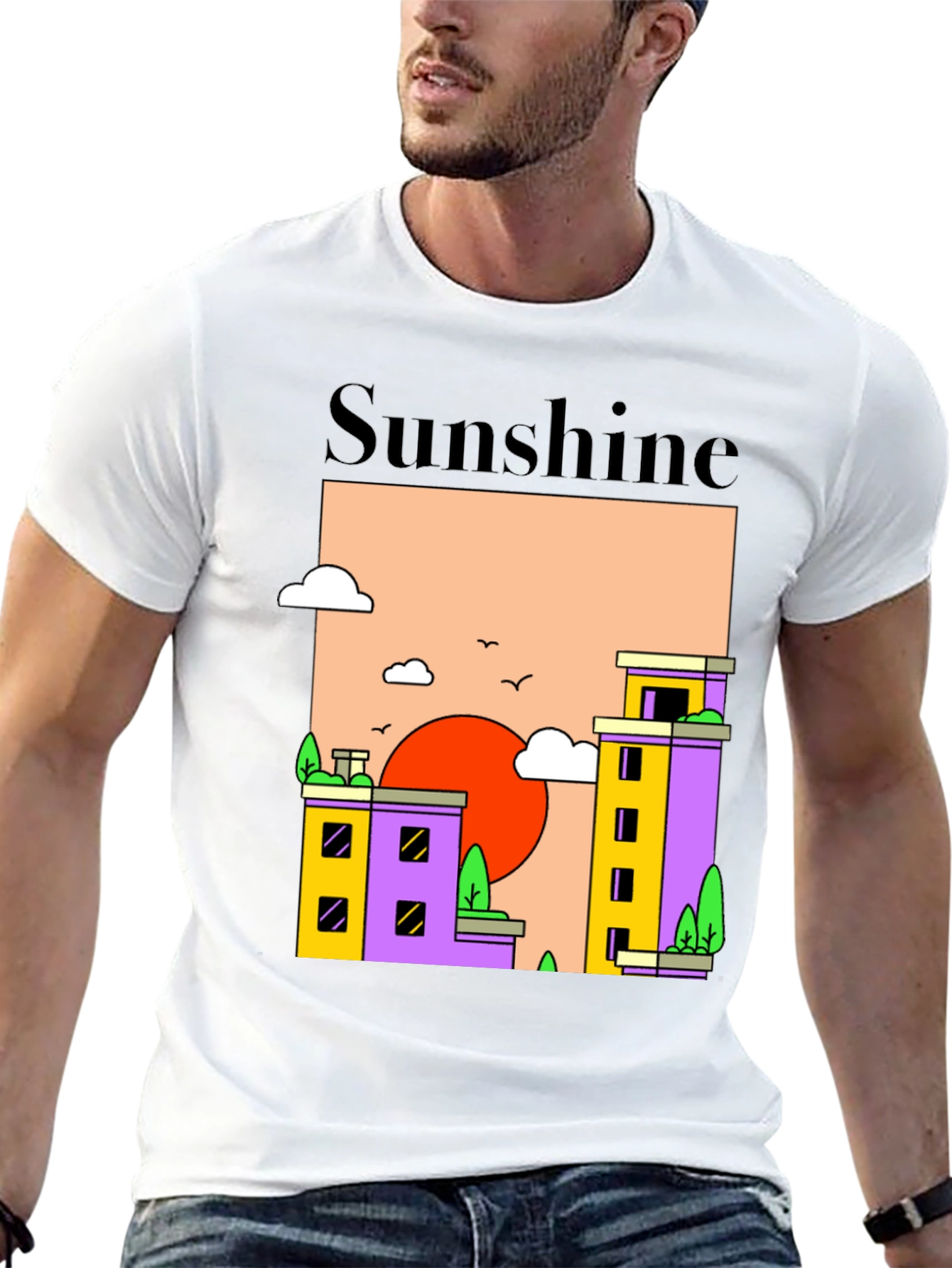 Sunshine Cityscape Graphic T-Shirt