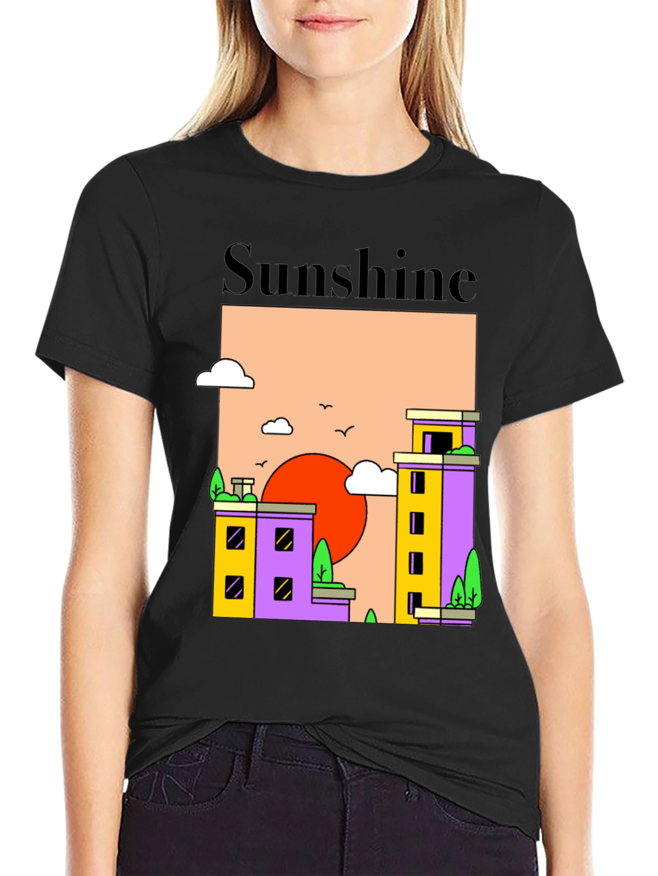 Sunshine Cityscape Graphic T-Shirt