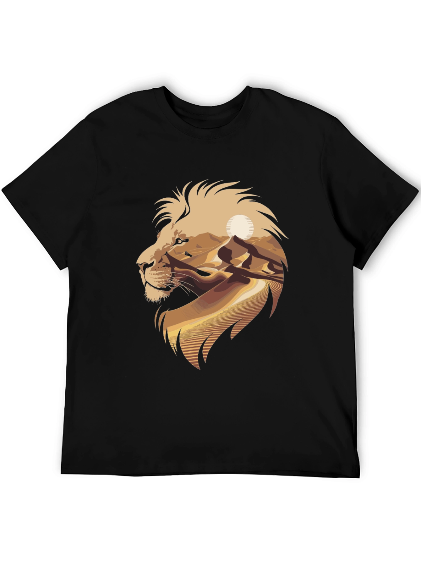 Lion Desert Graphic Tee - Cool Mens T-Shirt