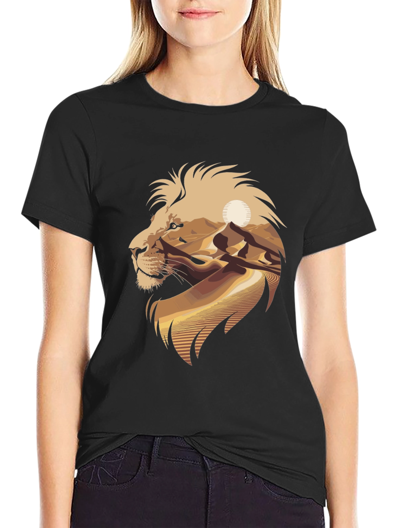 Lion Desert Graphic Tee - Cool Mens T-Shirt