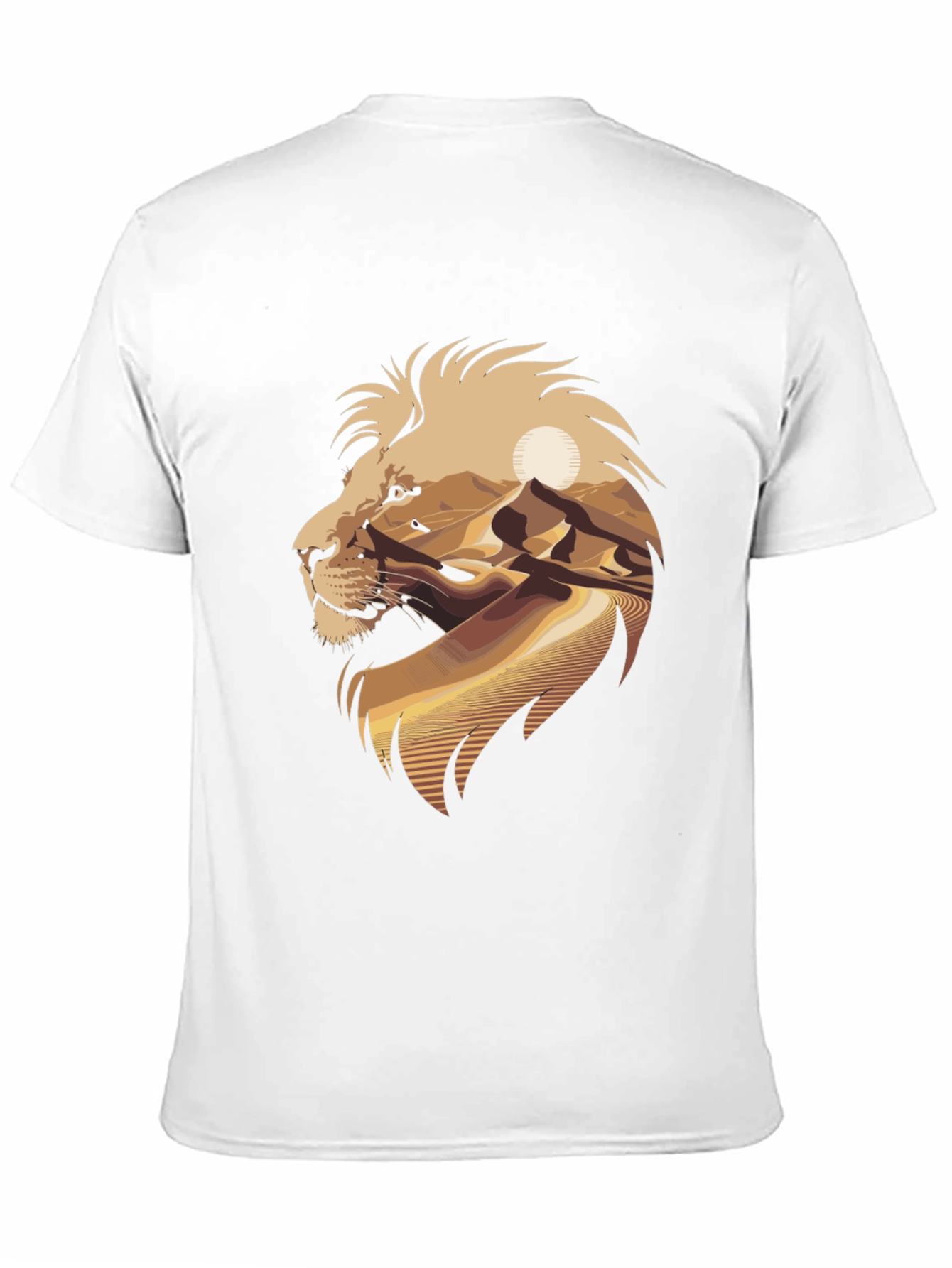 Lion Desert Graphic Tee - Cool Mens T-Shirt