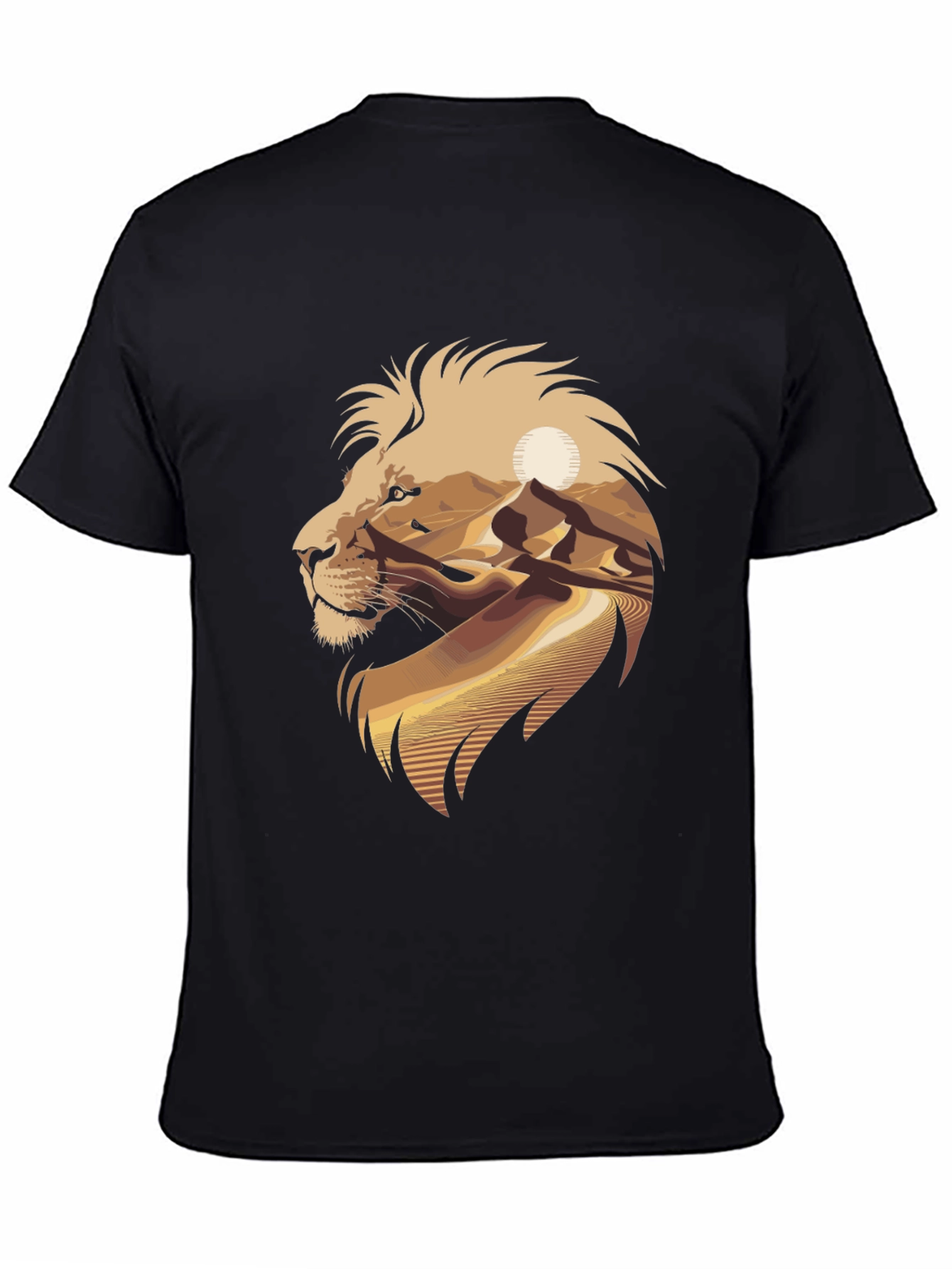 Lion Desert Graphic Tee - Cool Mens T-Shirt