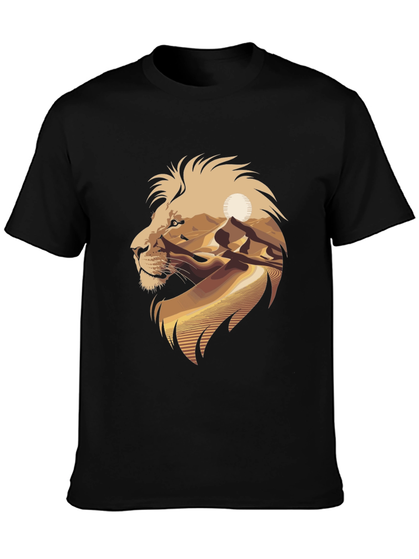 Lion Desert Graphic Tee - Cool Mens T-Shirt