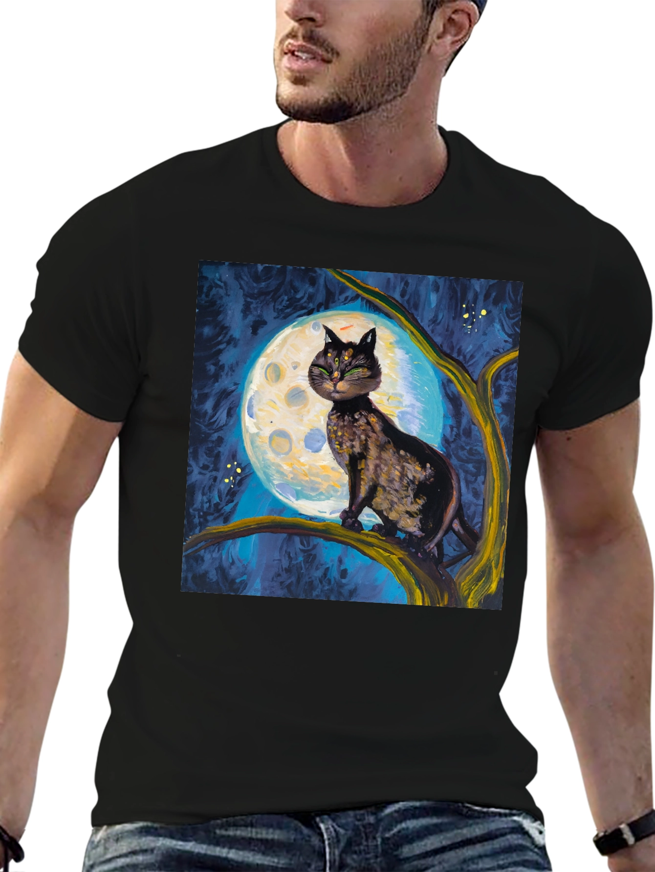 Black Cat Moon T-Shirt