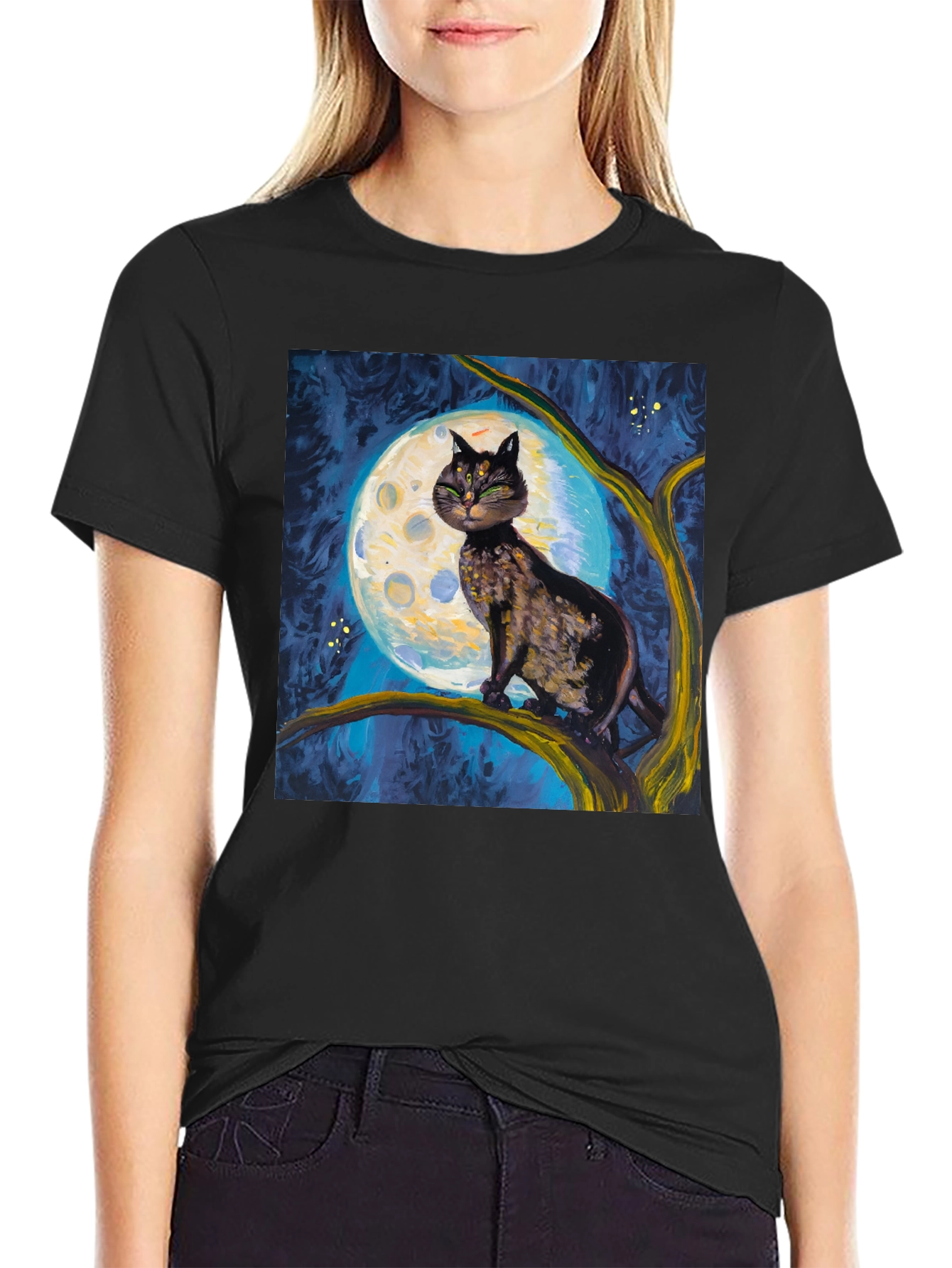 Black Cat Moon T-Shirt