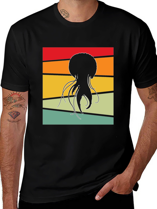 Retro Jellyfish Graphic Tee - Black