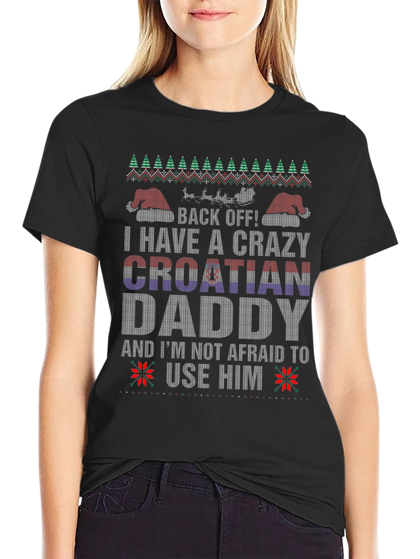 Crazy Croatian Daddy Christmas T-Shirt