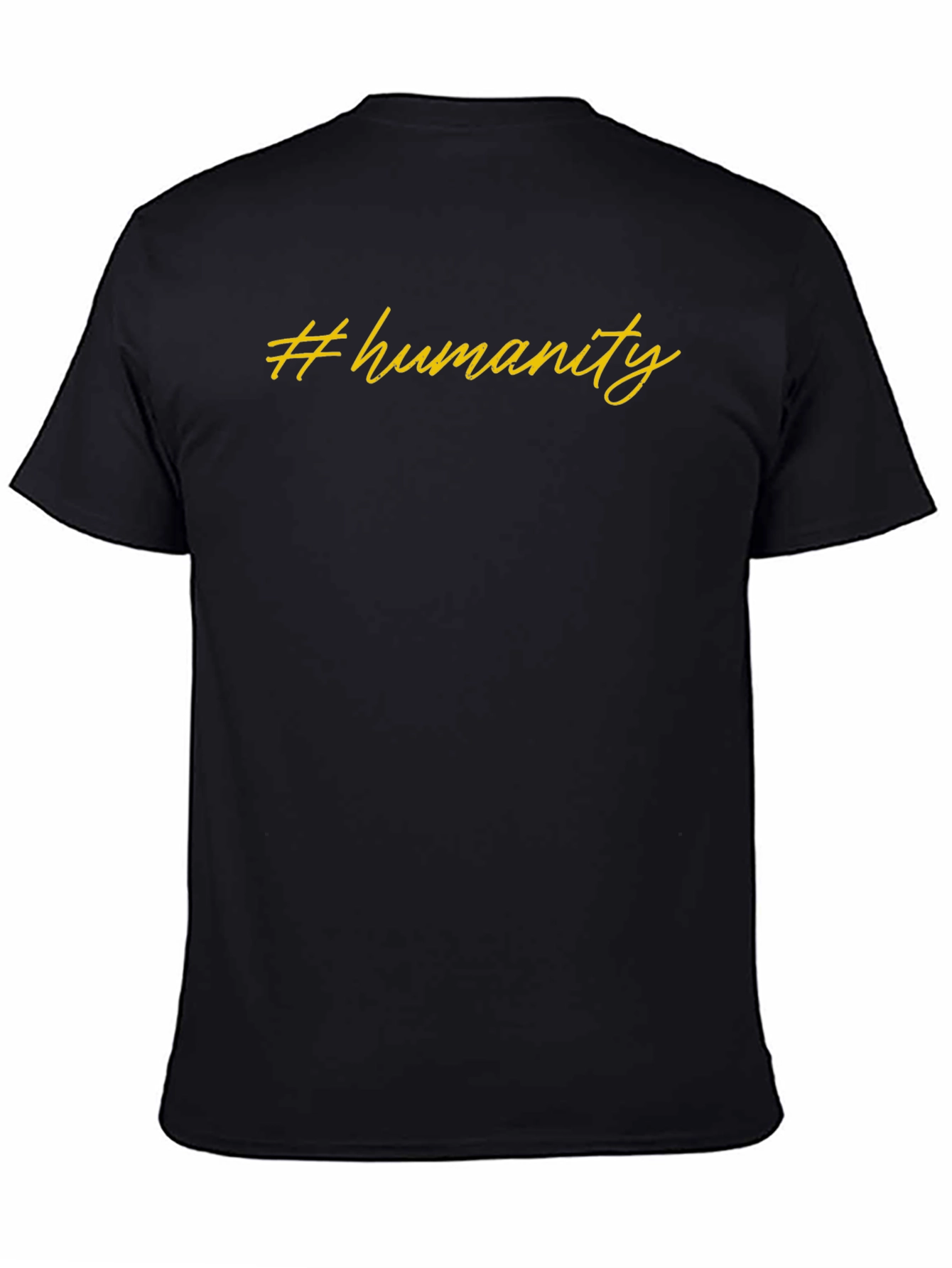 Stylish #humanity Black Cotton T-Shirt