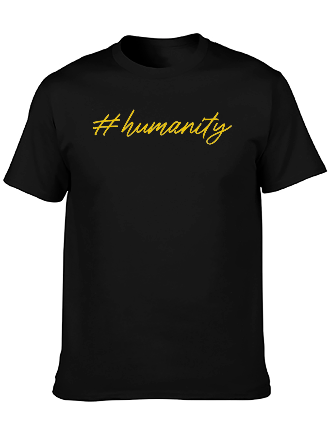 Stylish #humanity Black Cotton T-Shirt
