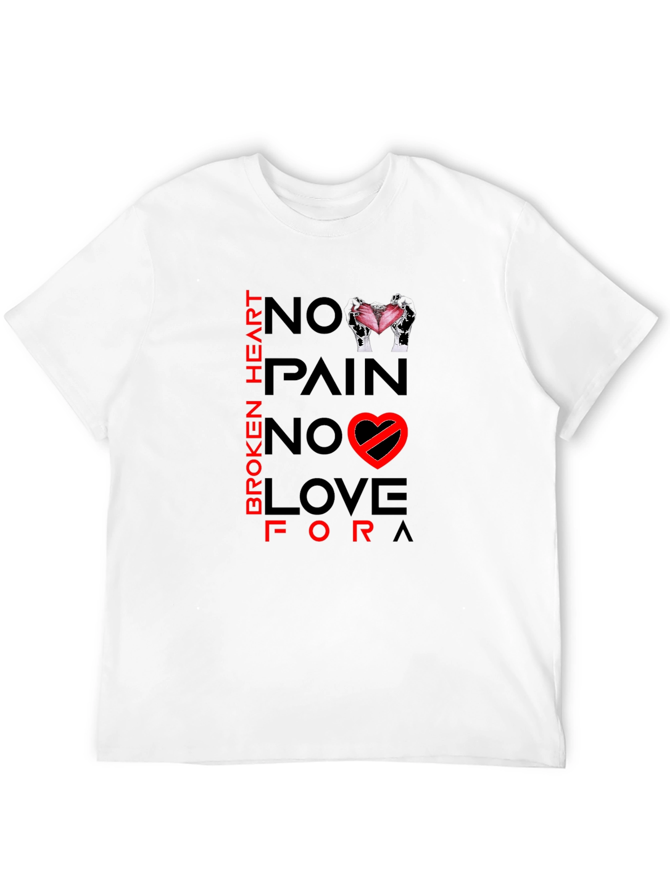 Broken Heart No Love Graphic Print Tee