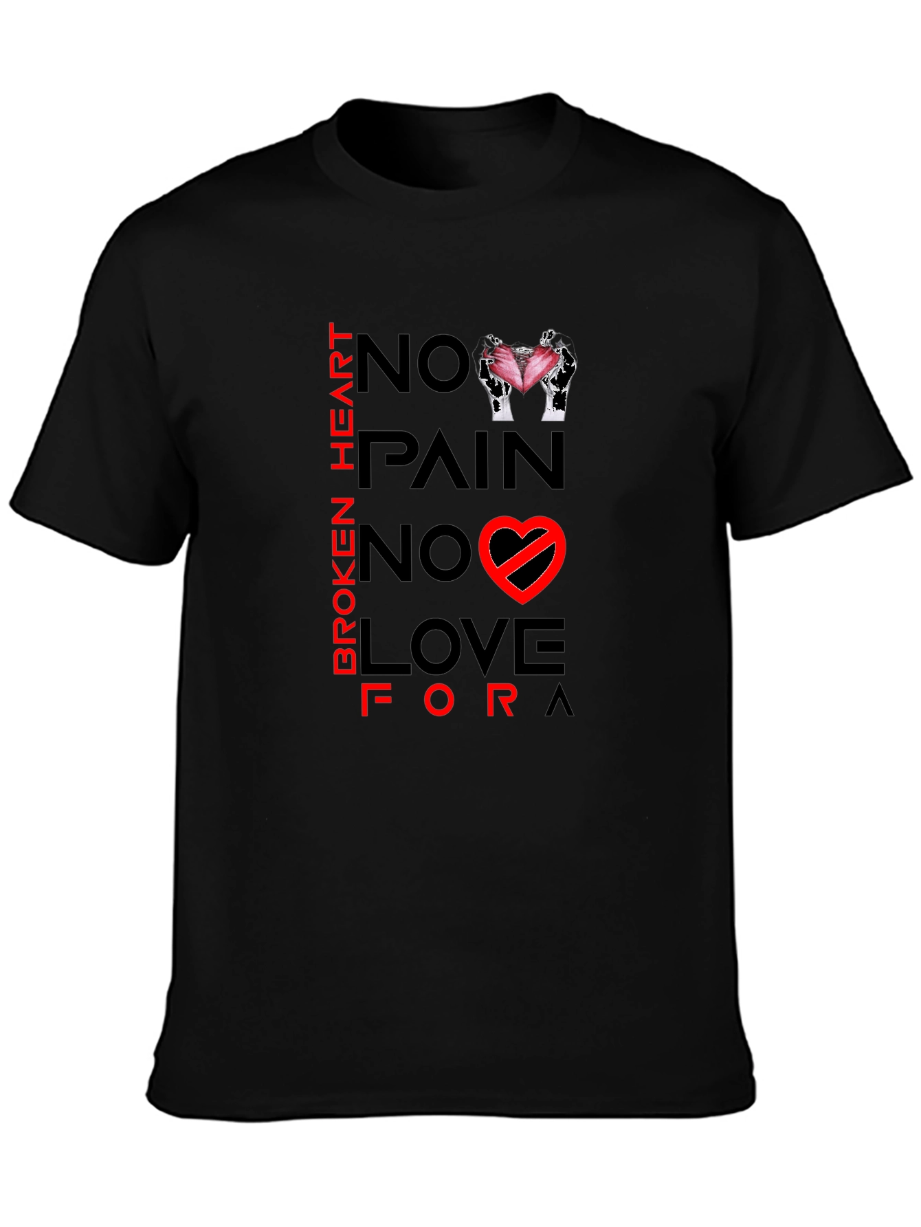 Broken Heart No Love Graphic Print Tee