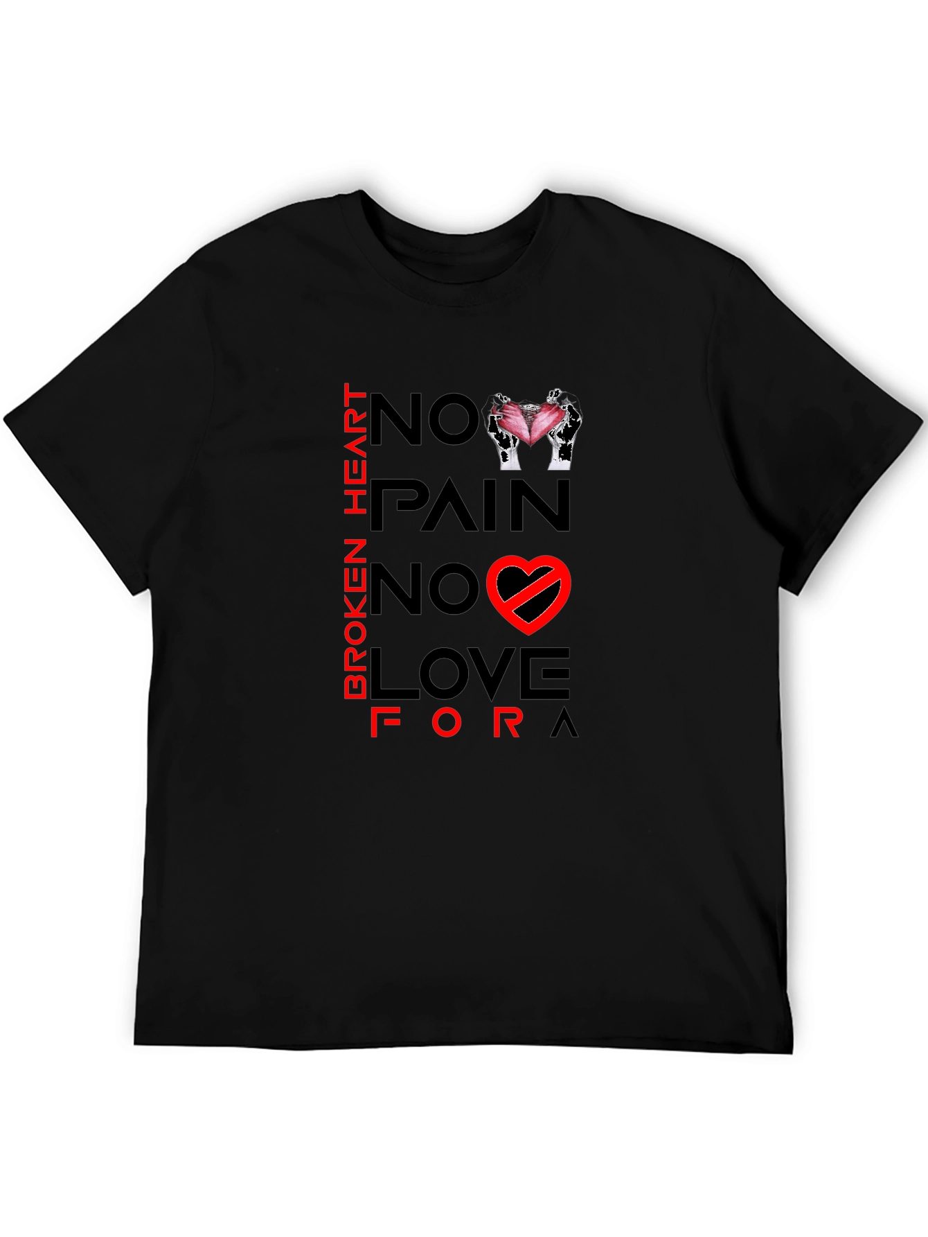 Broken Heart No Love Graphic Print Tee
