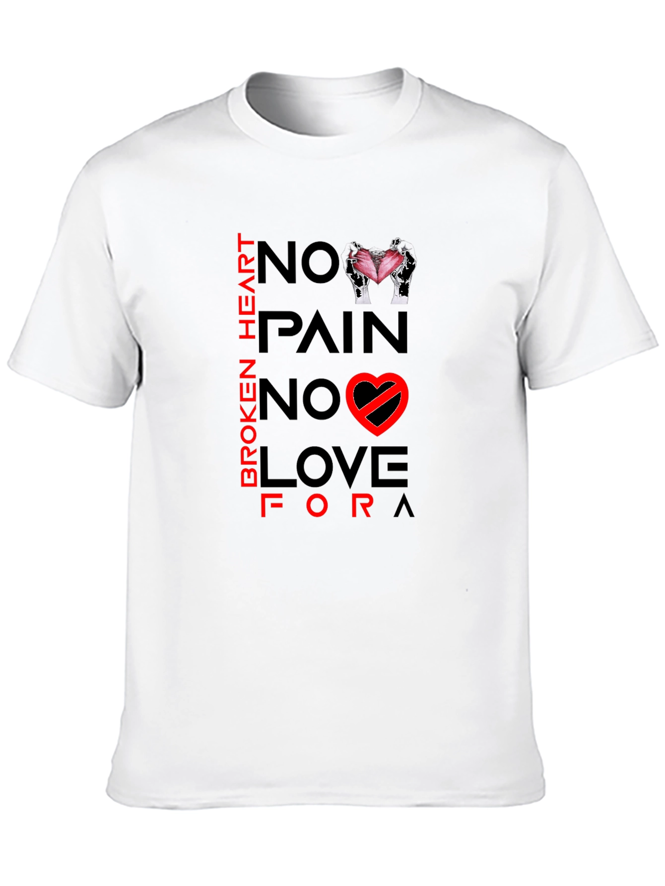 Broken Heart No Love Graphic Print Tee