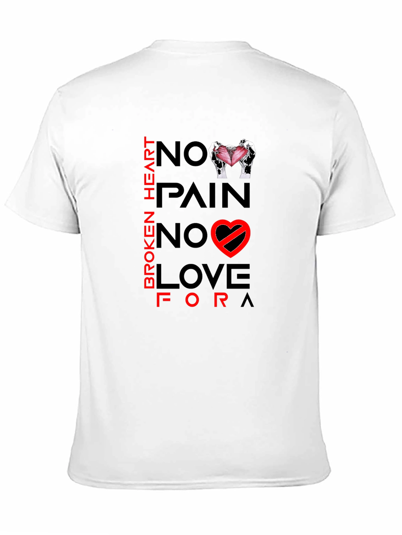 Broken Heart No Love Graphic Print Tee