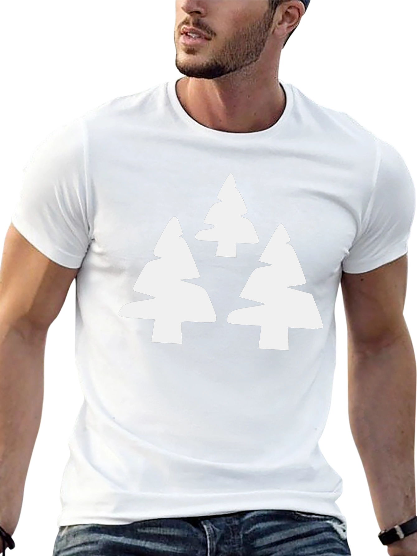 Modern Tree Graphic Tee - Black Casual T-Shirt