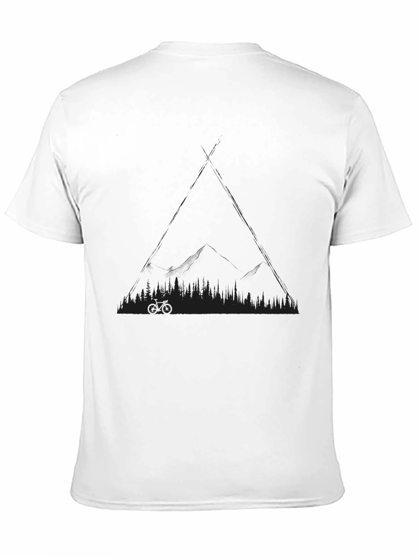 Black T-Shirt with Mountain Bike Design