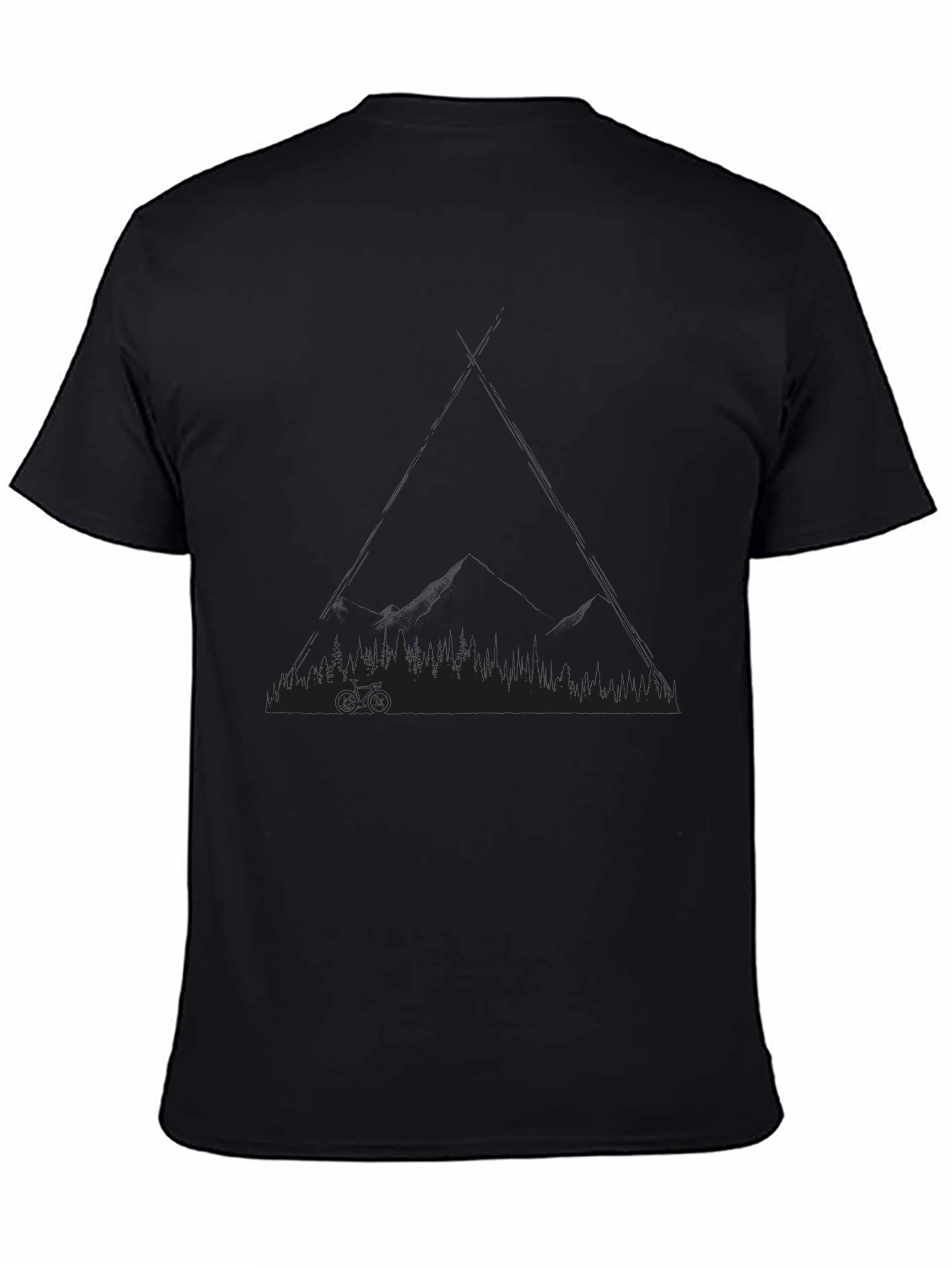 Black T-Shirt with Mountain Bike Design