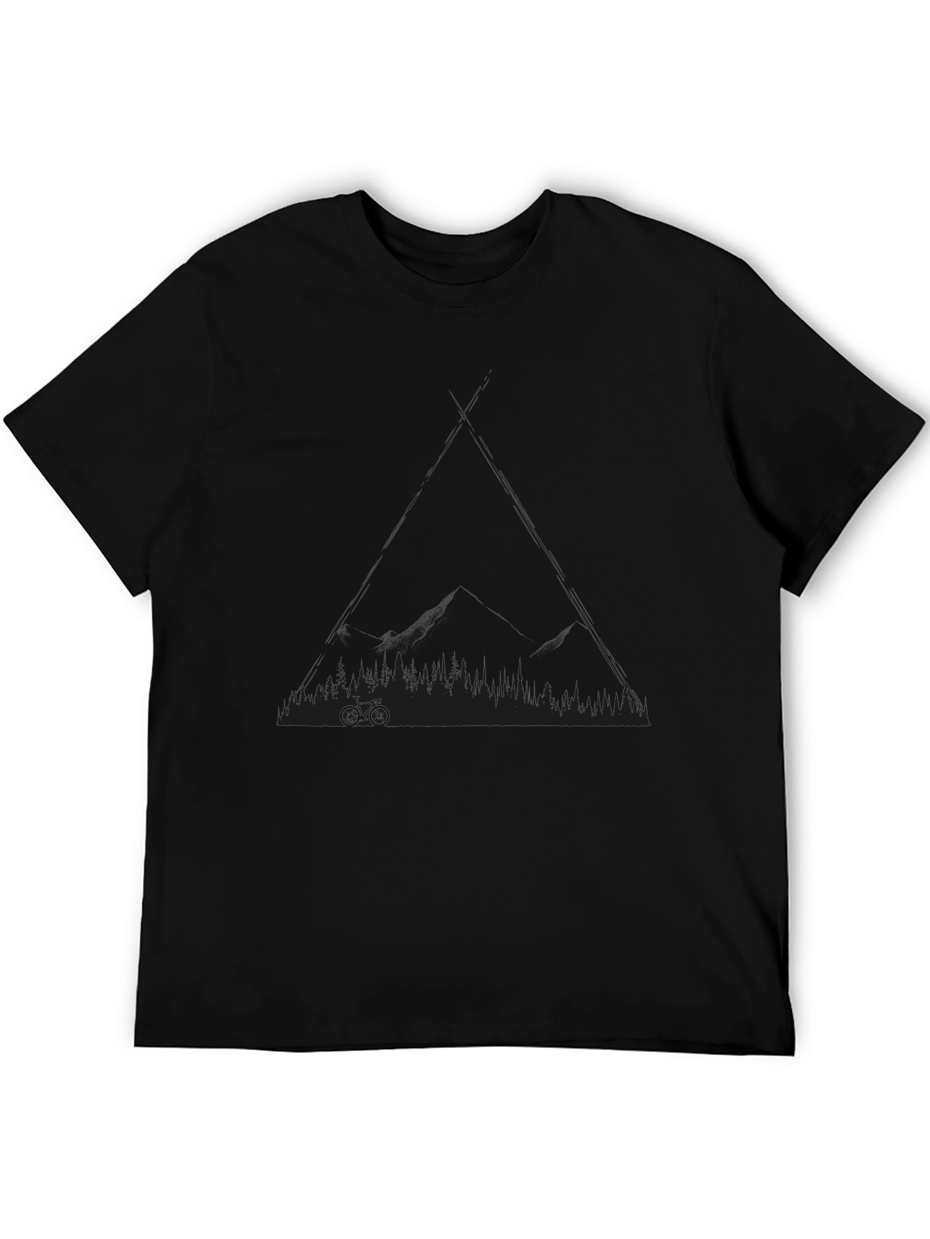 Black T-Shirt with Mountain Bike Design