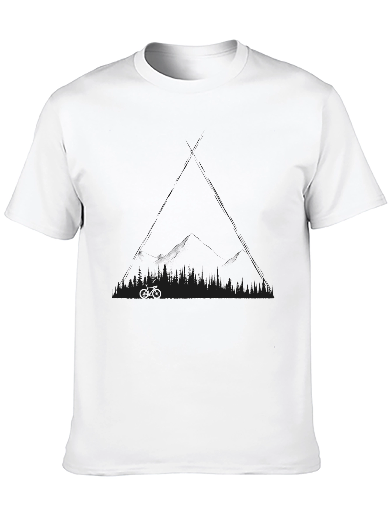 Black T-Shirt with Mountain Bike Design