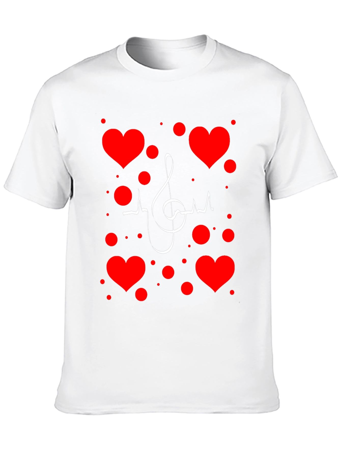 Musical Heartbeat T-Shirt - Black Graphic Print