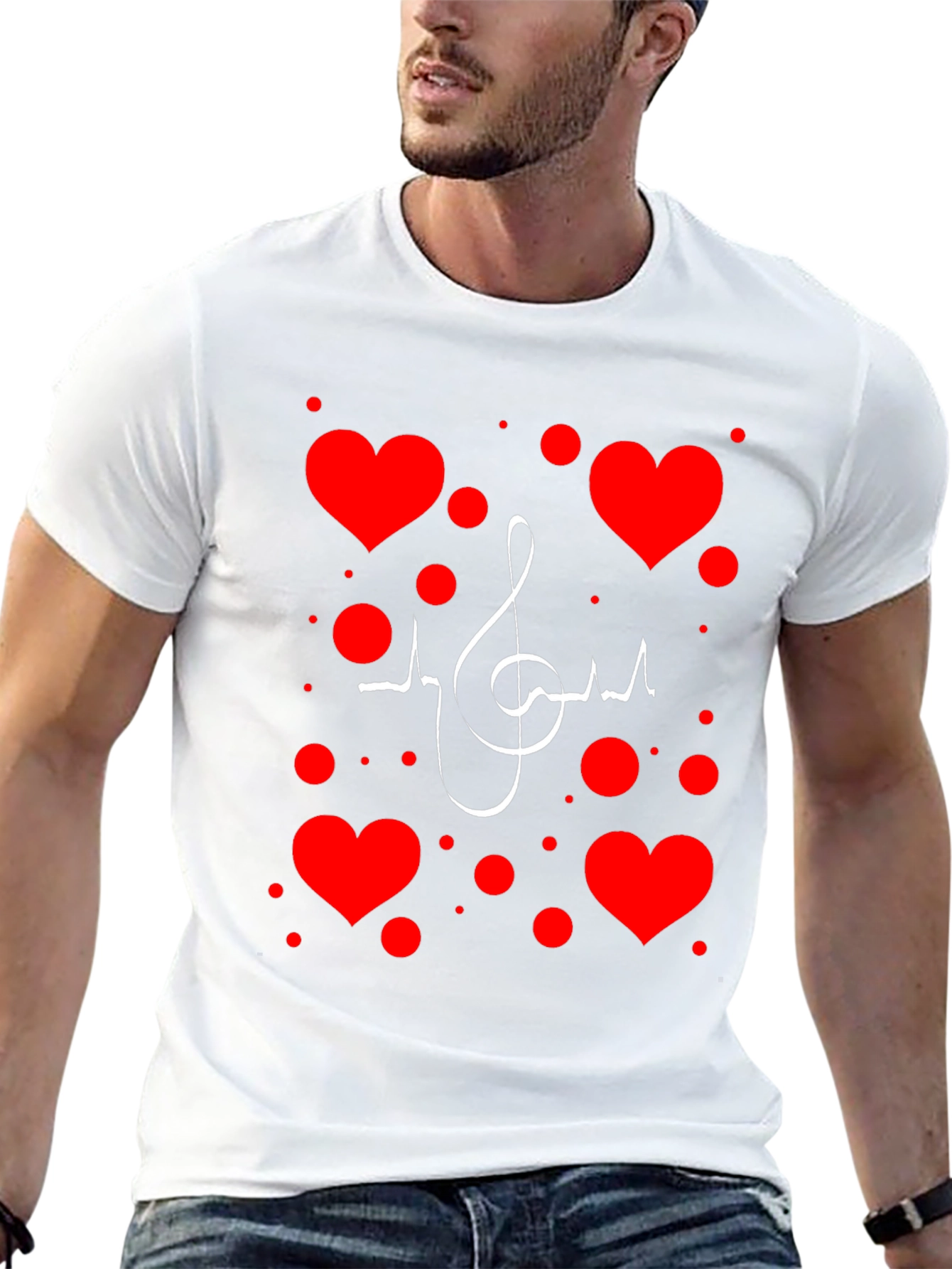 Musical Heartbeat T-Shirt - Black Graphic Print